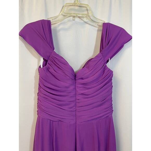 Dessy Collection 2844 Color Orchid-e313 Full Length Ruched Bridesmaid Size 10 - Picture 7 of 10